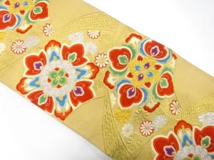 アンティーク　重ね地紙に華紋模様織り出し袋帯（材料）